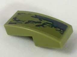 Slope, Curved 2 x 1 x 2/3 with Dark Bluish Gray Scrape Pattern Model Left Side (Sticker) - Set 70653