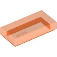 Tile 1 x 2 with Groove / Trans-Neon Orange