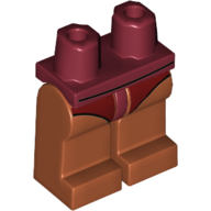 Lego Hips and Dark Orange Legs with Dark Red Leotard / Dark Red