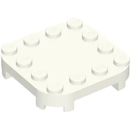 Plate Round Corners 4 x 4 x 2/3 Circle with Reduced Knobs / White