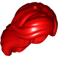 Lego Hair Long Wavy, Right Side Part, with Short Sides, 2 Holes - 1 each on Top and Side (Ariel) / Red