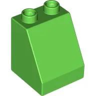 Duplo Brick 2 x 2 x 2 Slope / Bright Green