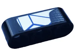 Technic, Liftarm Thick 1 x 3 with Carbon Fiber and Blue and Silver Race Pattern Model Left Side (Sticker) - Set 42123