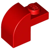 Brick Curved 1 x 2 x 1 1/3 with Curved Top / Red