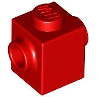 Brick Special 1 x 1 with Studs on 2 Sides / Red