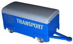 HO Scale, Mercedes Box Trailer with Gray Top / Blue