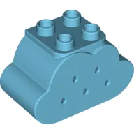Duplo Brick 2 x 4 x 2 Cloud with Holes / Medium Azure