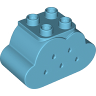 Lego Duplo Brick 2 x 4 x 2 Cloud with Holes / Medium Azure