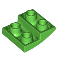 Lego Brick Curved Inverted 2 x 2 x 2/3 / Bright Green