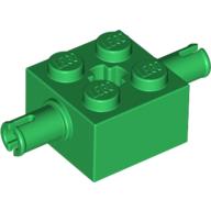 Lego Brick Special 2 x 2 with 2 Pins and Axle Hole / Green
