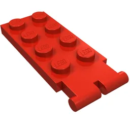 Hinge Plate 2 x 4 - Male (Digger Bucket Holder) / Red
