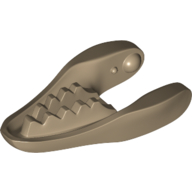 Lego Animal Body Part, Dinosaur, Raptor / Dilophosaurus Lower Jaw [Plain] / Dark Tan