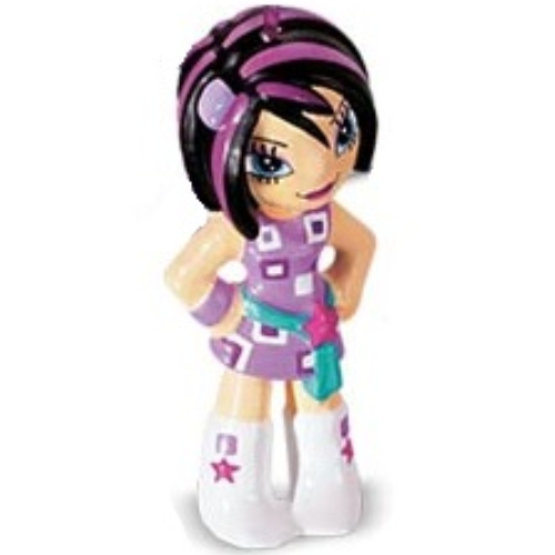 Lego Clikits Figure, Star, Black Hair Streaked with Purple, Purple Dress with Sash, White Boots / [No Color/Any Color]
