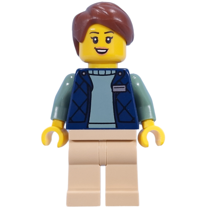 Lego Guide, Dark Blue Torso, Tan Legs, Reddish Brown Hair