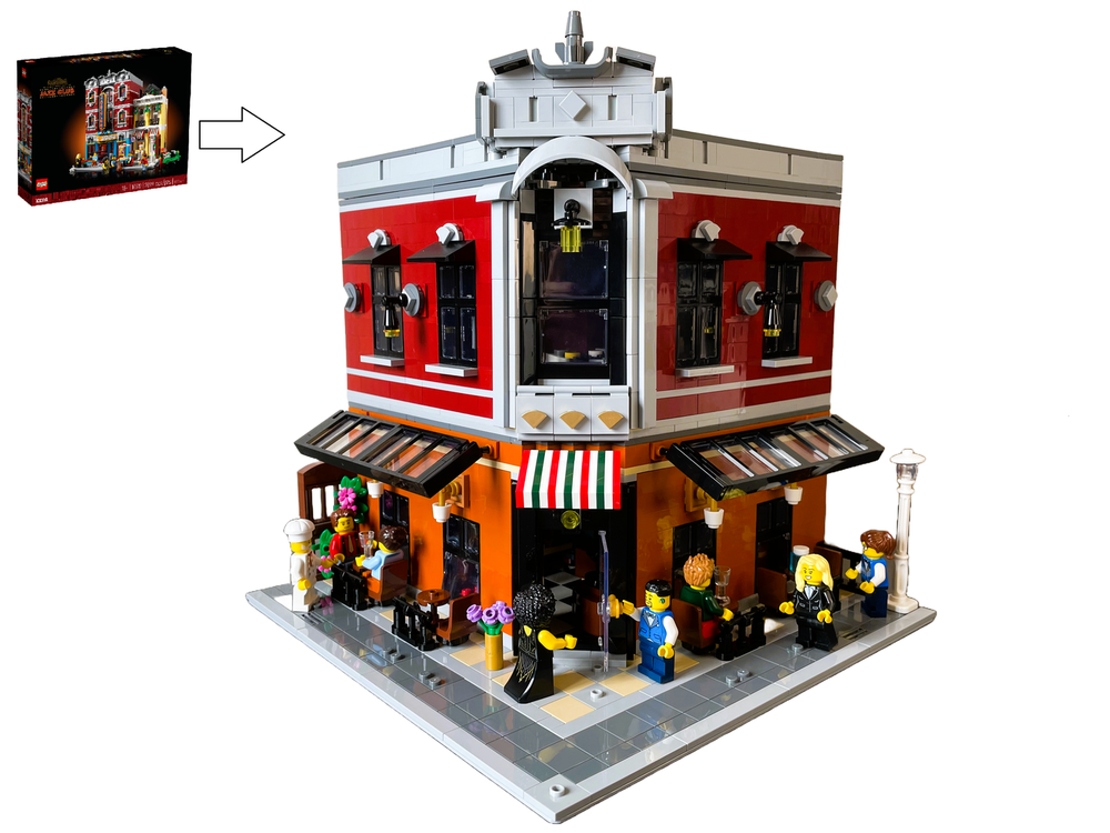 Lego Italian Restaurant Corner Modular Alternate build of 10312 Jazz Club