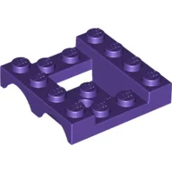 Vehicle Base 4 x 4 x 1 1/3 with Wheel Arches, 2 x 2 Recessed Center and Hole / Dark Purple