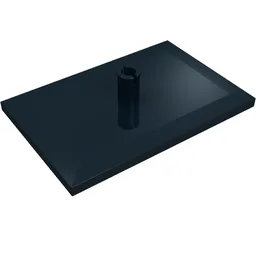Tile Special 6 x 4 with Beveled Edges and 7mm Pin (Train Bogie Plate) / Black
