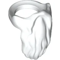 Minifig Neckwear Beard, Rounded End [Gandalf] / White