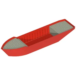Boat 52 x 12 x 6 1/3 [Complete Assembly] / Red