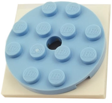 Lego Turntable 4 x 4 x 2/3 with White Square Base, Free-Spinning (60474 / 61485)
