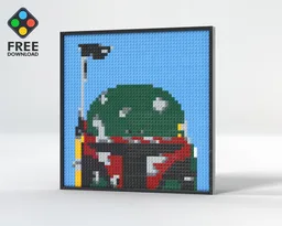 Boba Fett Brick Art Mosaic