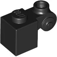 Brick Special 1 x 1 with Scroll with Open Stud / Black