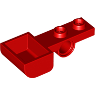 Lego Launcher, 1 x 4 with 1 x 2 Plate with Pin Hole and Bucket (Catapult) / Red