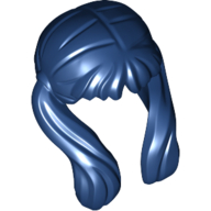 Lego Hair Bangs, Long Ponytails on Sides / Dark Blue