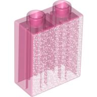 Lego Duplo Brick 1 x 2 x 2 / Glitter Trans-Dark Pink