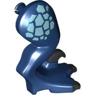 Lego Animal Body Part, Dinosaur, Raptor Leg, Right with Black Claws, Metal Blue Markings print / Dark Blue