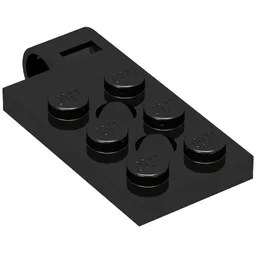 Hinge Plate 2 x 4 with Pin Hole with 2 Holes - Top / Black