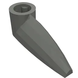 Technic Tooth 1 x 3 with Axle Hole [Rounded Underside] / Dark Bluish Gray