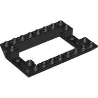 Brick Sloped Inverted 45° 6 x 8 Double with Pin Holes on Sides, 4 x 6 Cutout / Black