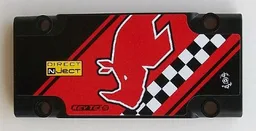 Technic, Panel Plate 5 x 11 x 1 with Rhino Head, 'DIRECT NJECT', and 'KEY TEXS' Pattern (Sticker) - Set 42041