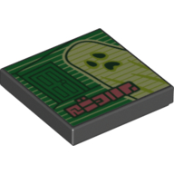 Lego Tile 2 x 2 with Spooky Filter print / Black