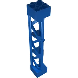Support 2 x 2 x 10 Girder Triangular Vertical - Type 4 - 3 Posts, 3 Sections / Blue
