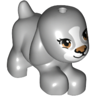 Lego Animal, Dog, Small Walking with Brown Eyes and Nose and Black Mouth Print