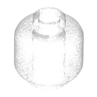 Minifig Head [Plain] [Vented Stud - 2 Holes] / Opal Trans-Clear