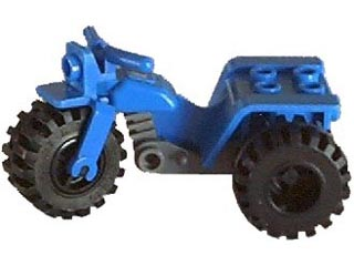 Lego Tricycle with Dark Gray Chassis and Black Wheels - One Piece Rear Wheels / Tires