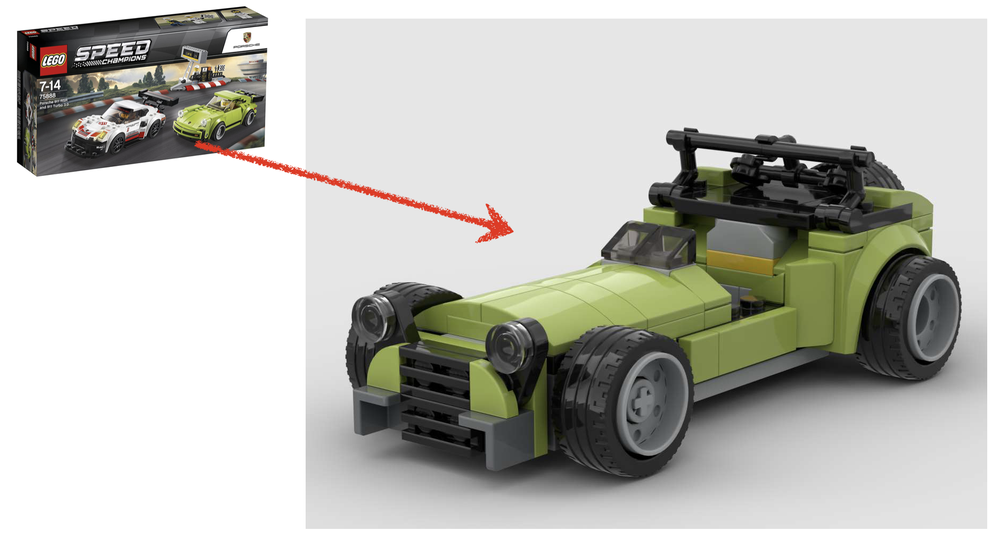Lego 75888 - Alternative D Model - Green Caterham Super 7