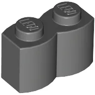 Brick Special 1 x 2 Palisade [aka Log] / Dark Bluish Gray
