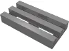 Tile Special 1 x 2 Grille with Bottom Groove / Flat Silver