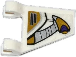 Flag 2 x 2 Trapezoid with Flat Edge with Gold, Silver, and Dark Purple Aqua Jet Turbine Pattern Model Right Side (Sticker) - Set 70167