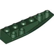 Brick Wedged, Curved Inverted 6 x 2 Right / Dark Green