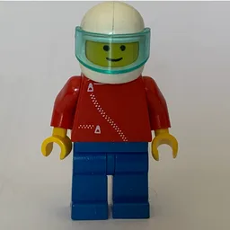 Man, Red Jacket with Zipper, Blue Legs, White Helmet with Visor