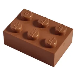 Modulex Brick 2 x 3 with LEGO on Studs / Modulex Terracotta
