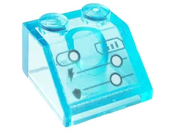 Slope 45 2 x 2 with Display with Lightning Bolt, Shield, Signal, and Buttons Pattern (Sticker) - Set 76166