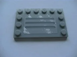 Tile, Modified 4 x 6 with Studs on Edges with Steel Plate with Scratches Type A Pattern (Sticker) - Set 8273