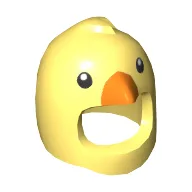 Costume / Mask, Bird with Orange Beak and Black Eyes Print / Bright Light Yellow