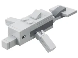 Minecraft Dolphin (Light Bluish Gray Plate 2 x 4 Inside) - Brick Built